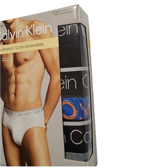 Calvin‎ Klein Men's Hip-Brief Cotton Stretch 3-Pack Sz XL NP24200-020 - Picture 2 of 8